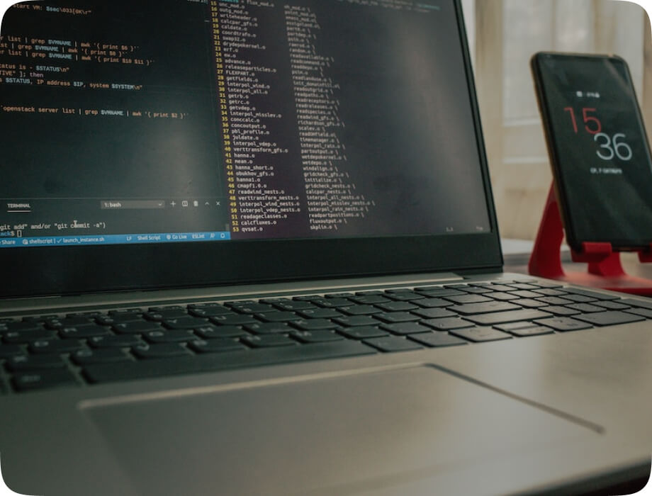 Image of technologies and code